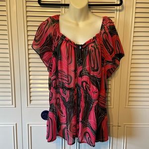 Pink and Black Blouse